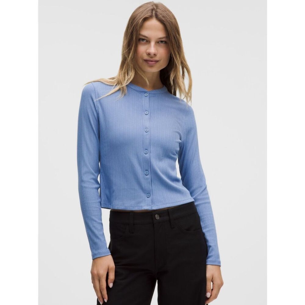 NWT 4 Hold Tight Micro Rib Cardigan - Prep Blue - NEW Lululemon